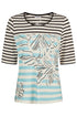 Barbara Lebek Round Neck Top With Multi Stripe And Floral Print Theme 2 75780052