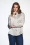 Bariloche Womens Begur 26 Geometric Print Shirt - Beige/Navy/Gold