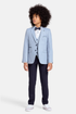 Benetti 3-Piece Boys Harold Blue & Navy Suit