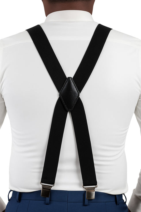 JKEL MB 01 Mens Plain Wide Clip Braces