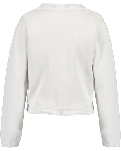 Blue Seven Girls Cardigan with Broderie Flowers 719536