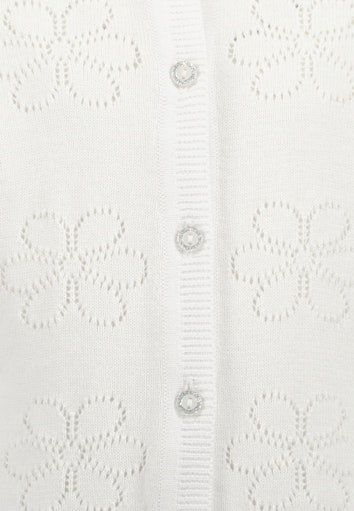 Blue Seven Girls Cardigan with Broderie Flowers 719536