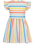 Blue Seven Girls Dress with Multi Coloured Stripes 911077
