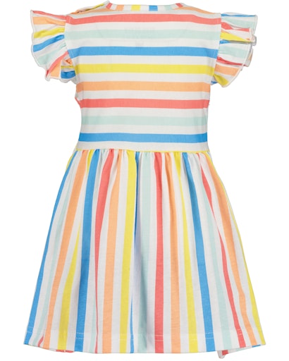 Blue Seven Girls Dress with Multi Coloured Stripes 911077