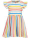Blue Seven Girls Dress with Multi Coloured Stripes 911077