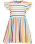 Blue Seven Girls Dress with Multi Coloured Stripes 911077