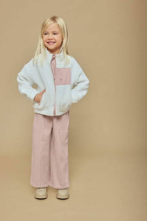 Blue Seven Girls Ful Zip Fleece Jacket – White 764718