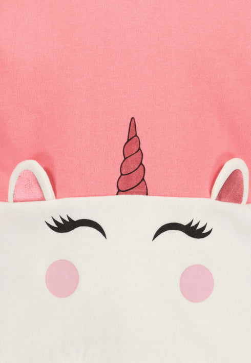 Blue Seven Girls Unicorn Print Hoody – Salmon and Off White 764700