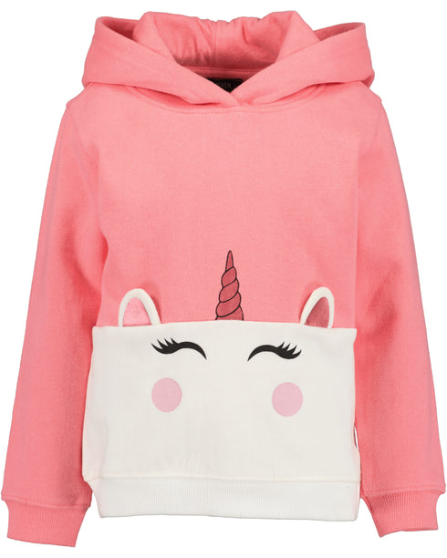 Blue Seven Girls Unicorn Print Hoody – Salmon and Off White 764700