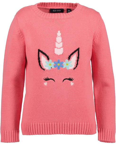 Blue Seven Girls Unicorn Pullover – Salmon Pink 769128