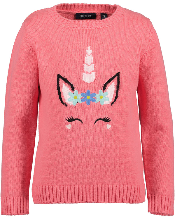 Blue Seven Girls Unicorn Pullover – Salmon Pink 769128