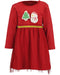 Blue Seven Toddler Girls Red & Gold Christmas Dress with Tulle Skirt - 963120