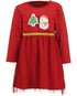 Blue Seven Toddler Girls Red & Gold Christmas Dress with Tulle Skirt - 963120
