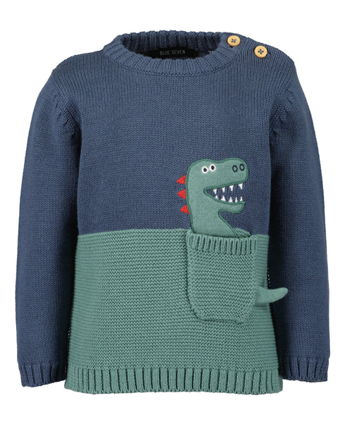 Blue Seven Toddler Boys Pullover with Dinosaur - 987065