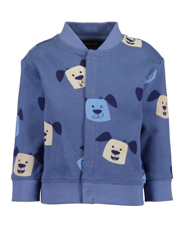 Blue Seven Toddler Boys Sweat Jacket with Dog Print - 984142