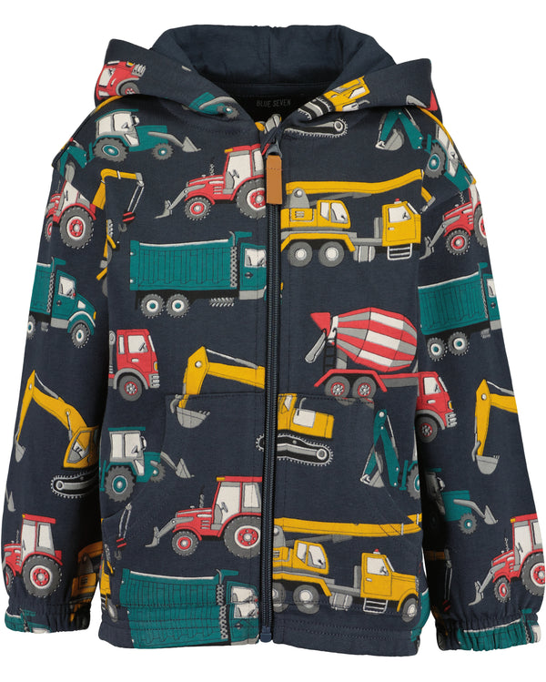 Blue Seven Boys Sweat Jacket with Machinery Print – 864759