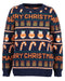 Boys Blue Seven Navy & Orange Christmas Jumper – 869099
