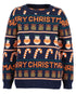 Boys Blue Seven Navy & Orange Christmas Jumper – 869099
