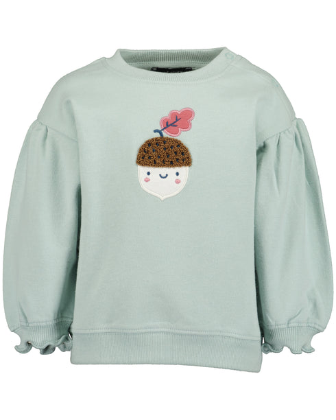 Blue Seven Toddler Girls Acorn Sweatshirt with Ruffle Sleeves – 957097