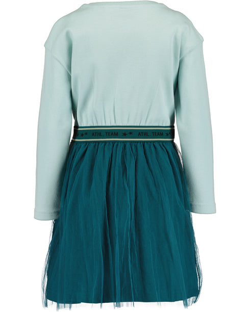 Blue Seven Girls Dress Green with Heart and Tulle Skirt – 773725