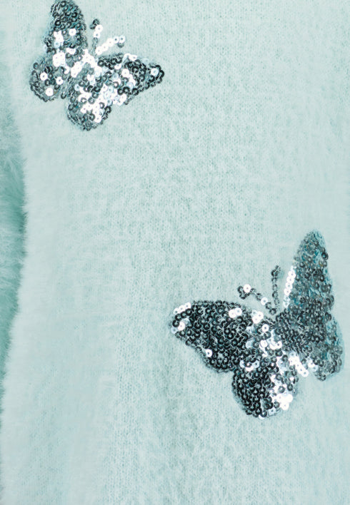 Blue Seven Girls Knit Dress with Butterflies 773727