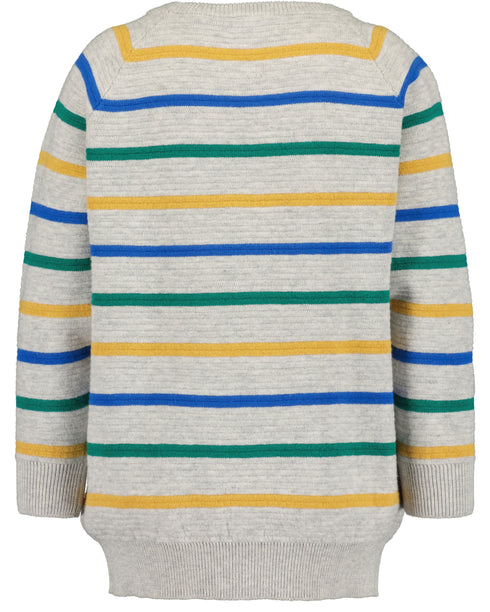Boys Blue Seven Striped Dinosaur Logo Pullover – 869102
