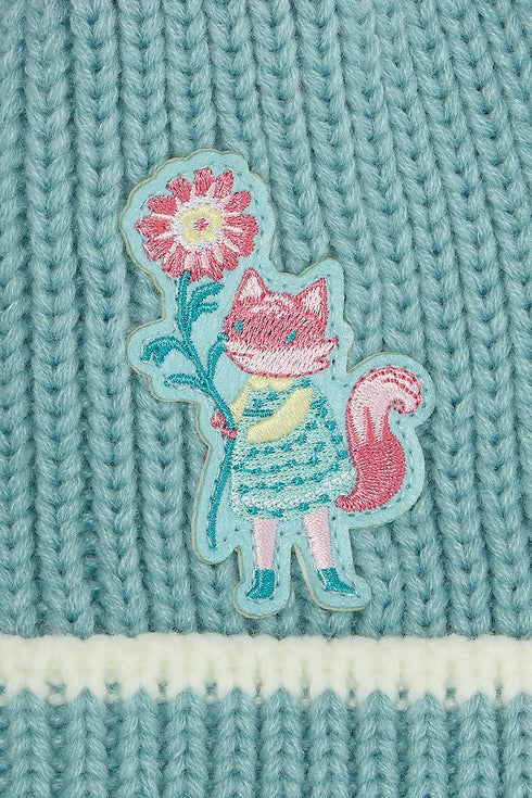 Lighthouse Kids Cable Knit Bobbie Bobble Hat - Fox Teal