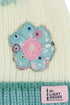 Lighthouse Kids Cable Knit Bobbie Bobble Hat - Pastel Teal Floral