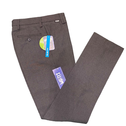 Whites Grey (Plain) Slim Fit School Trousers with Teflon Finish 105 - Youth to Senior Sizes