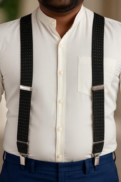 JKEL MB 01 Mens Dotted Wide Clip Braces