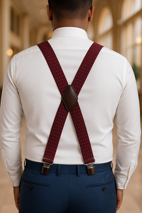 JKEL MB 01 Mens Dotted Wide Clip Braces