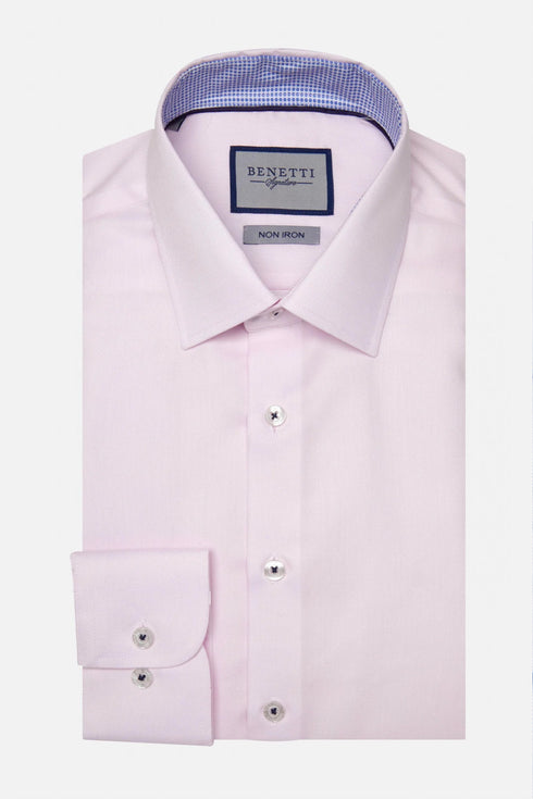 Benetti Menswear Brad Pink Comfort Fit Non-Iron Cotton Shirt