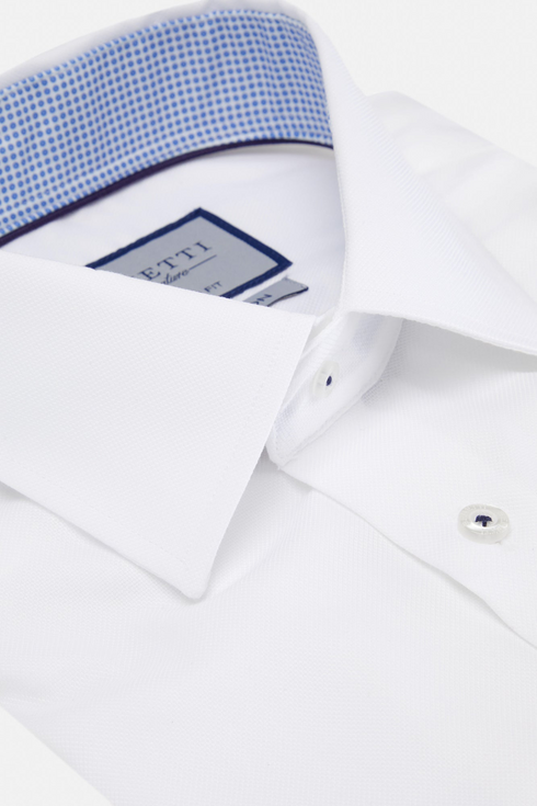 Benetti Menswear Brad White Tapered Fit Non-Iron Cotton Shirt