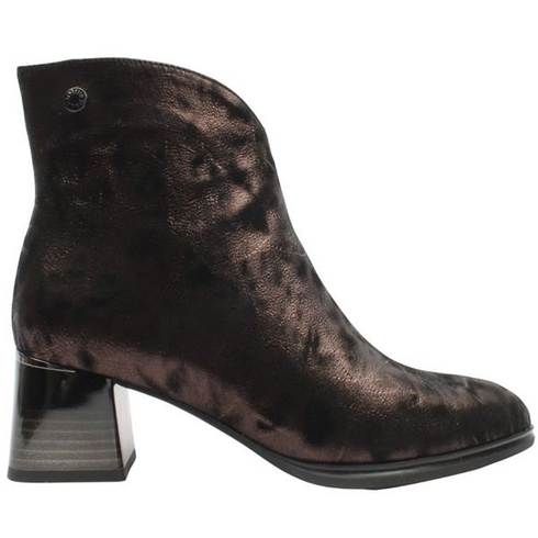 Loretta Vitale Grain Leather Ankle Boot C38161 - Pewter