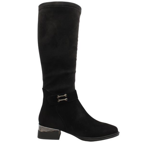 Loretta Vitale Suede Long Boot C38165 - Black Suede