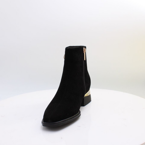 Loretta Vitale Suede Ankle Boot C38167 - Black Suede