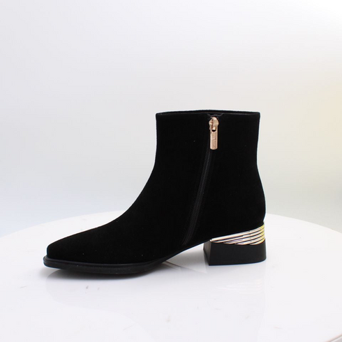 Loretta Vitale Suede Ankle Boot C38167 - Black Suede