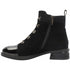 Loretta Vitale C3896 Women's Black Suede Patent Toe Laced Ankle Boots
