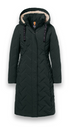 District Womens Cappuccino Long Puffer Jacket CAPPUCCINO - Deep Lake Green