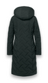 District Womens Cappuccino Long Puffer Jacket CAPPUCCINO - Deep Lake Green