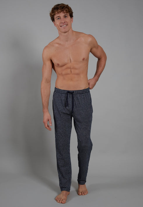 CECEBA Men’s 100% Cotton Long Checked Lounge & Sleep Pants Calgary 031044