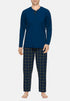 CECEBA Men's Black Checked Pajamas - 100% Cotton, Casual Fit, Long Sleeve & Pants Set