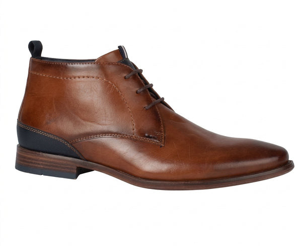 Brent Pope Claireview Leather Lace Ankle Boot CLAIREVIEW - Burnt Cognac Brown