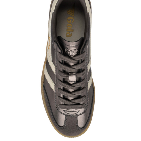 Gola Womens Viper Heritage Metallic Trainer CLB783DJ - Pewter/Off White/Gum