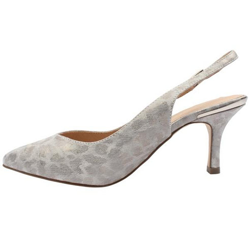 Coco Ritz Slingback Shoe Silver Fabric COCO1025