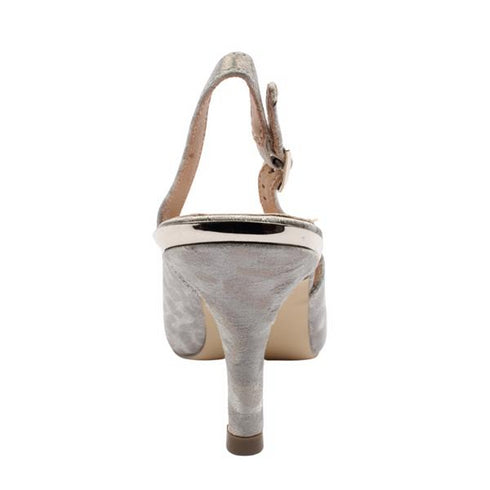 Coco Ritz Slingback Shoe Silver Fabric COCO1025