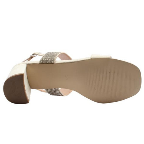 Coco Ritz Diamonte Strap Block Heel Sand COCO1026