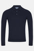Benetti Calvin Button Knit Long Sleeve Cotton Polo