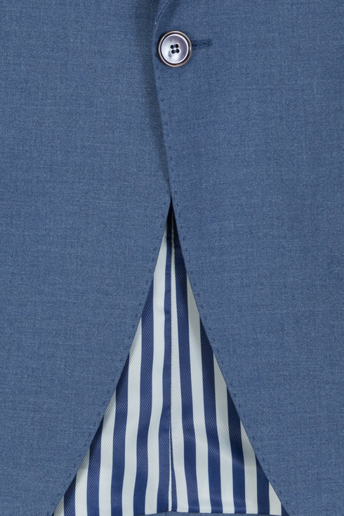 Travis by Benetti Carlos Three-Piece Cobalt Blue Slim Fit Suit - Scoop Waistcoat & Pleated Trousers