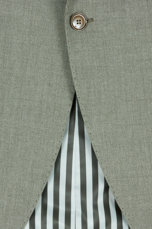 Travis by Benetti Carlos Three-Piece Sage Slim Fit Suit - Scoop Waistcoat & Pleated Trousers